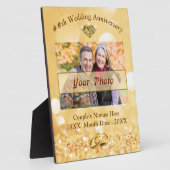 Persoonlijke foto 50th Wedding Jubileum Plaque Fotoplaat (Zijkant)