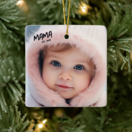Persoonlijke foto-aandenken Mama Kerstmis Keramisch Ornament