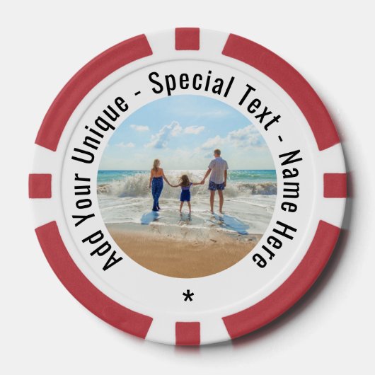 Persoonlijke Foto Aangepaste Tekst Poker Chips (Voorkant)