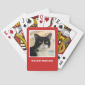 Persoonlijke foto aangepaste tekst rood en wit Lij Pokerkaarten (Achterkant)