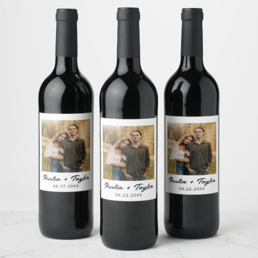 Persoonlijke foto aangepaste verloving Bewaar de d Wijn Etiket (Flessen)
