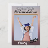 Persoonlijke foto-aankondiging van afstuderen kaart (Voorkant)