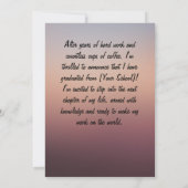 Persoonlijke foto-aankondiging van afstuderen kaart (Achterkant)