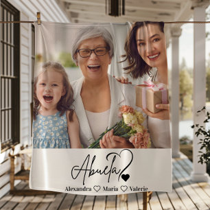 Persoonlijke Foto Abuela Minimalistische Lijnteken Fleece Deken