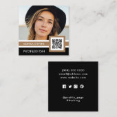 Persoonlijke foto-afbeelding vierkante visitekaartje (Voorkant / Achterkant)