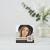 Persoonlijke foto-afbeelding vierkante visitekaartje (Staand voorkant)