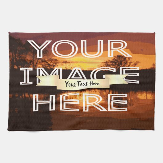 Persoonlijke foto-afdruktheehanddoek theedoek (Horizontaal)