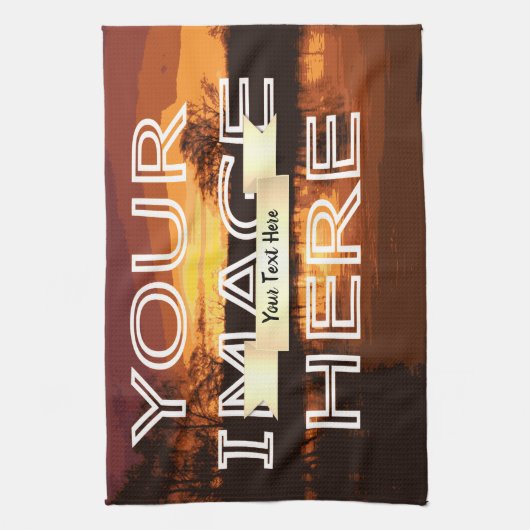 Persoonlijke foto-afdruktheehanddoek theedoek (Verticaal)