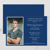 Persoonlijke foto afstuderen in Navyblauw en Wit Kaart (Voorkant / Achterkant)