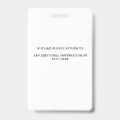 Persoonlijke Foto Allergen Alert Servicehond Badge (Achterkant)