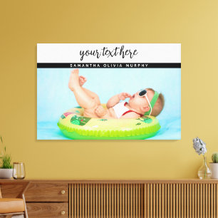 Persoonlijke foto baby liefde & naam herinneringen canvas afdruk
