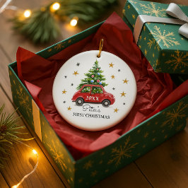 Persoonlijke foto baby's eerste kerst keramisch ornament