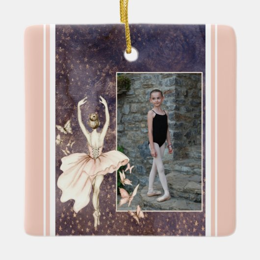 Persoonlijke foto Ballerina, kerstmis Keramisch Ornament (Voorkant)