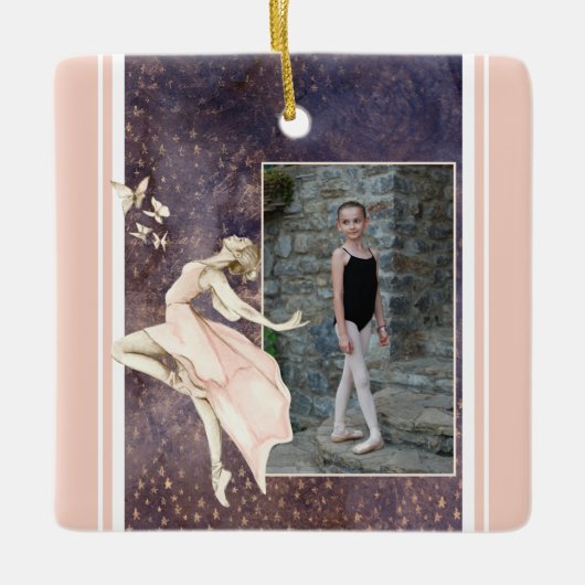 Persoonlijke foto Ballerina, kerstmis Keramisch Ornament (Voorkant)