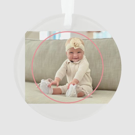Persoonlijke foto-baptisme kerstversiering ornament (achterkant)