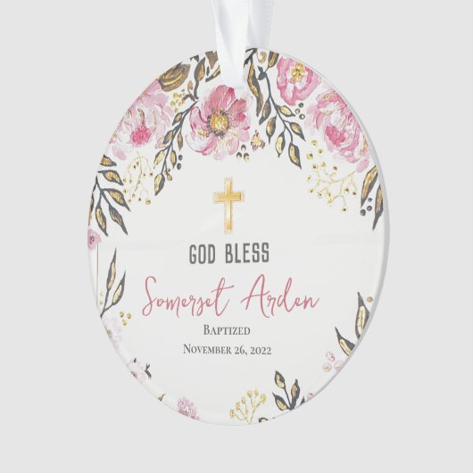 Persoonlijke foto-baptisme kerstversiering ornament (voorkant)