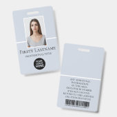 Persoonlijke foto, barcode, logo, naam voor werkne badge (Voor- en achterkant)