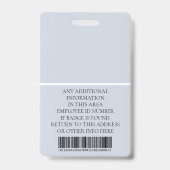 Persoonlijke foto, barcode, logo, naam voor werkne badge (Achterkant)