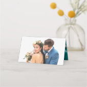 Persoonlijke foto Beach Wedding Name Plaatskaartje (Achterkant)