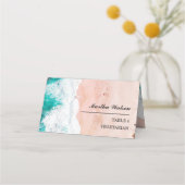 Persoonlijke foto Beach Wedding Name Plaatskaartje (Voorkant)