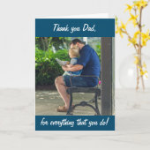 Persoonlijke foto Bedankt papa Vaderdag kaart (Gele Bloem)