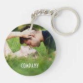 Persoonlijke foto, bedrijfsnaam sleutelhanger (Achterkant)