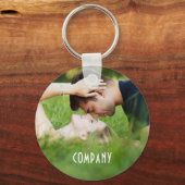 Persoonlijke foto, bedrijfsnaam sleutelhanger (Voorkant)