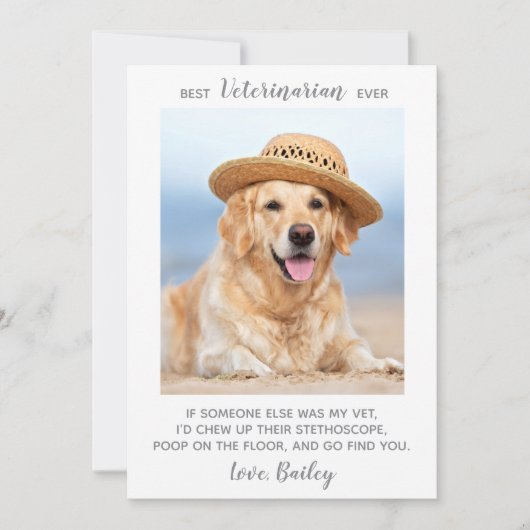 Persoonlijke foto beste dierenarts ooit bedankkaart (Voorkant)