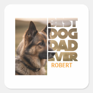 Persoonlijke foto Beste hond papa ooit Vierkante Sticker