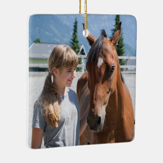 Persoonlijke foto beste paard ooit keramisch ornament (Rechts)