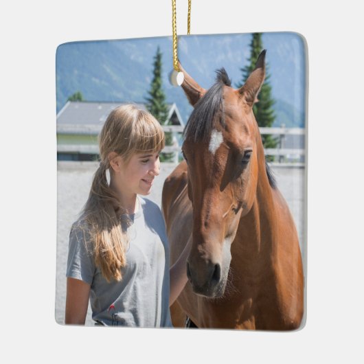 Persoonlijke foto beste paard ooit keramisch ornament (Links)
