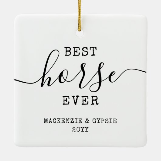 Persoonlijke foto beste paard ooit keramisch ornament (Achterkant)