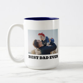 Persoonlijke foto Beste papa ooit cadeau Tweekleurige Koffiemok