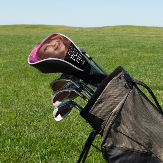 Persoonlijke foto Beste Pop ooit zwart-wit Golfheadcover (Insitu)