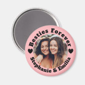 Persoonlijke foto beste vrienden BFF roze Magneet (Voorkant / Achterkant)