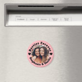 Persoonlijke foto beste vrienden BFF roze Magneet (Insitu (Vaatwasser))