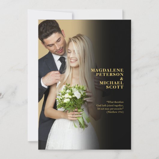 Persoonlijke foto Black Gradation Wedding Kaart (Voorkant)