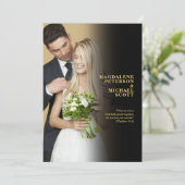Persoonlijke foto Black Gradation Wedding Kaart (Staand voorkant)