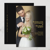 Persoonlijke foto Black Gradation Wedding Kaart (Voorkant / Achterkant)
