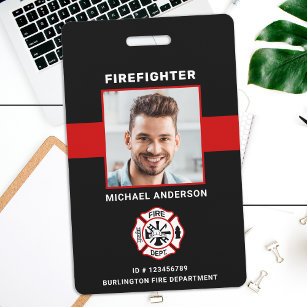Persoonlijke foto brandweerman-ID Fireman-kaart Badge