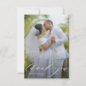 persoonlijke foto bruiloft bedankt je kaart (Voorkant)