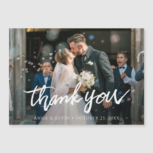 Persoonlijke foto-bruiloft Bedankt Magnet (Voorkant)