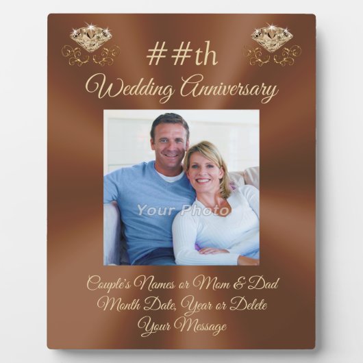 Persoonlijke foto, bruiloft Jubileum Plaque Fotoplaat (Voorkant)