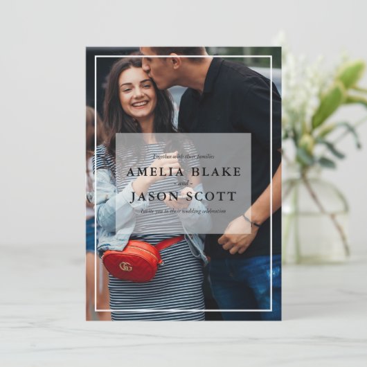 Persoonlijke foto bruiloft kaart (Staand voorkant)
