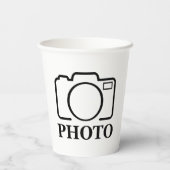 Persoonlijke foto bruiloft modern leuk elegant papieren bekers (Achterkant)