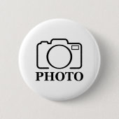 Persoonlijke foto bruiloft modern leuk elegant ronde button 5,7 cm (Voorkant)