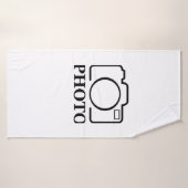 Persoonlijke foto bruiloft modern leuke elegante badhanddoek (Badhanddoek)