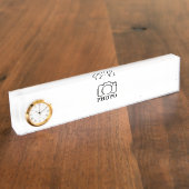 Persoonlijke foto Bruiloft Modern Lief Elegant Naambordje (Zijkant)