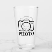 Persoonlijke Foto Bruiloft Modern Liefelijk Elégan Glas (Achterkant)