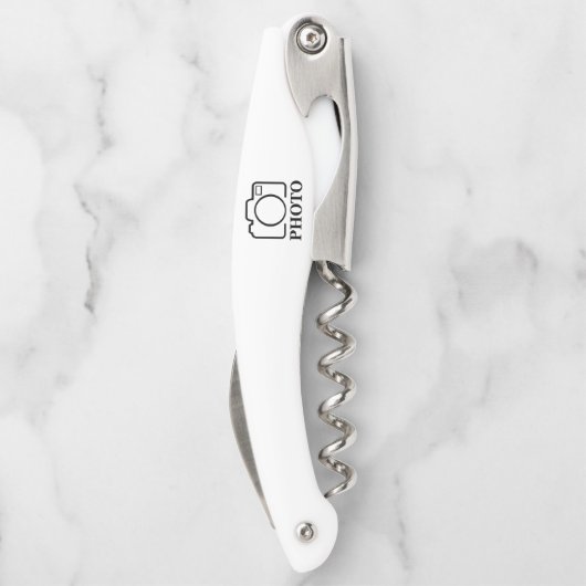 Persoonlijke Foto Bruiloft Modern Liefelijk Elégan Kurkentrekker (Achterkant)